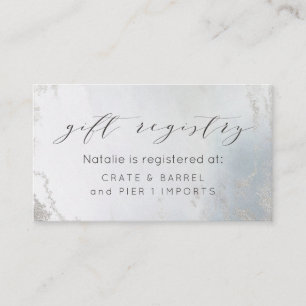 Ombre Dusty Blue Frosted Luxe Shower Gift Register Tilläggskort
