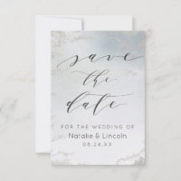 Ombre Dusty Blue Frosted Silver Foil Chic Bröllop