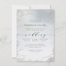Ombre Dusty Blue Frosted Silver Foil Luxe Bröllop