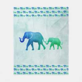 Ombre Elephants Fleece Blanket