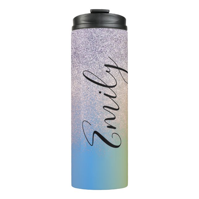 Ombre Faux Gnistra Colorful Monogrammed Namn (Framsida)