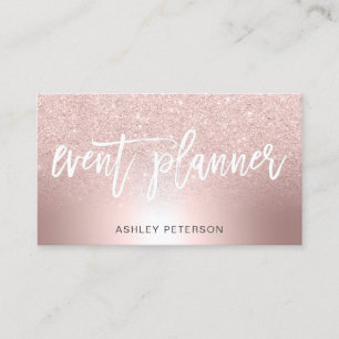 Ombre för glitter för händelseplanner metallisk visitkort