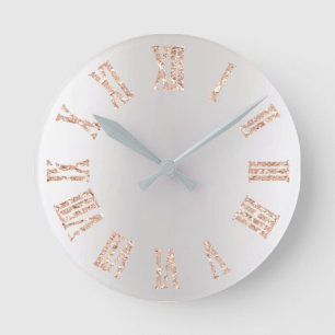 Ombre för rosa guld- glittergråttsilver minsta rund klocka