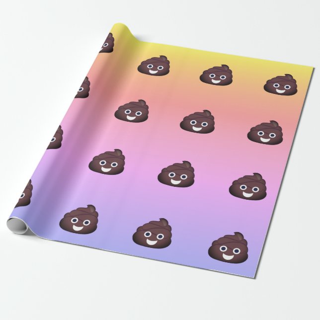 Ombre galen Poop Emoji som slår in papper Presentpapper (Utrullad)