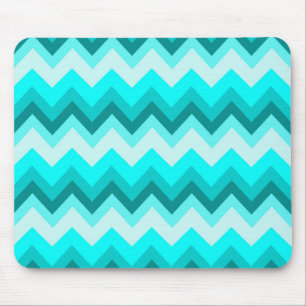 Ombre Girly Mönster Teal Turkvoise Chevron Musmatta