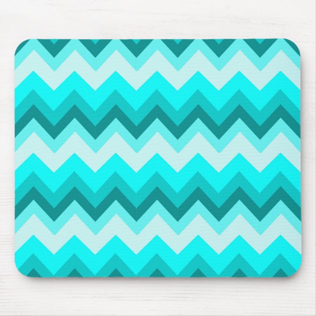 Ombre Girly Mönster Teal Turkvoise Chevron Musmatta (Framsidan)