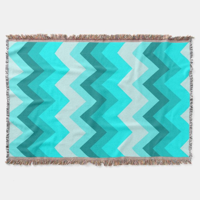 Ombre Girly Mönster Teal Turkvoise Chevron Mysfilt (Framsidan)