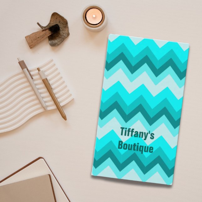 Ombre Girly Mönster Teal Turkvoise Chevron Visitkort (Ombre Girly Pattern Teal Turquoise Chevron Business Card)