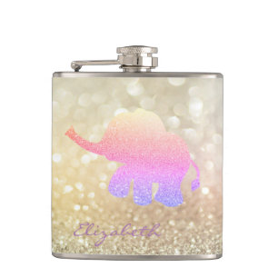 Ombre Glitter Elephant, Bokeh - Personlig Fickplunta