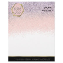 Ombre Glitter Logotyp Branding Rosa Lila
