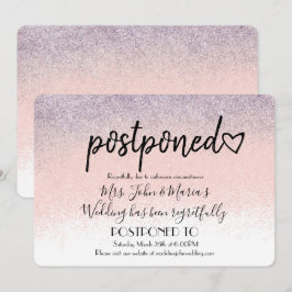 Ombre Glitter New Date Postponement Bröllop Inbjudningar