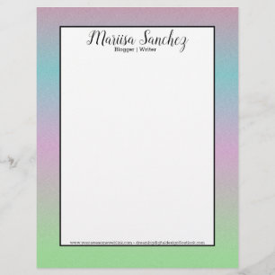 Ombre Glitter Rainbow Pastel Colorful Gräns Brevhuvud
