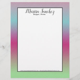 Ombre Glitter Regnbåge Färgglad Kant Brevhuvud