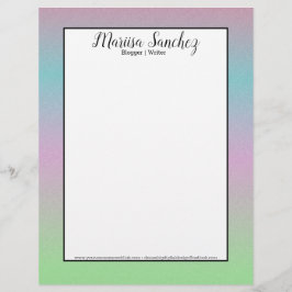 Ombre Glitter Regnbåge Pastell Färgglad Kant Brevhuvud