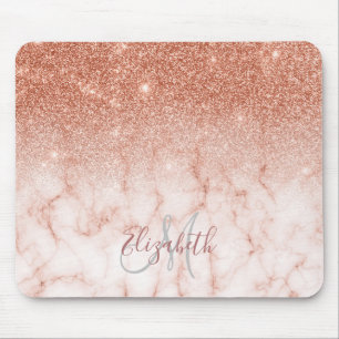 Ombre Glitter Rosa Guld Trendig Marmor Monogram Musmatta