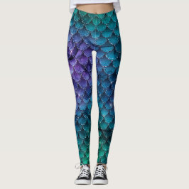 Ombre Glitter Sjöjungfru Scales Leggings