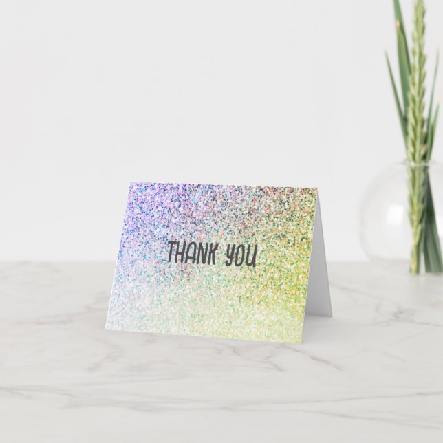 Ombre Glitter Unicorn Tack Kort (Framsida)