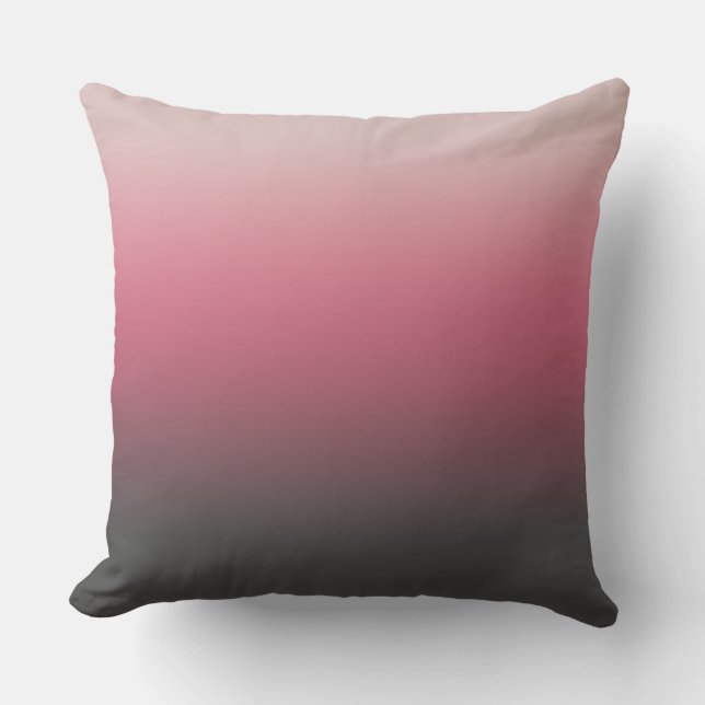 Ombre Grå Rosa Ljus Kräm Gradient Kudde (Framsida)