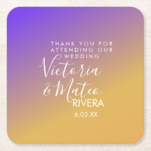 Ombre Gradient Lila Gult Sunset Bröllop