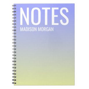 Ombre gradient lila gult typography modern anteckningsbok