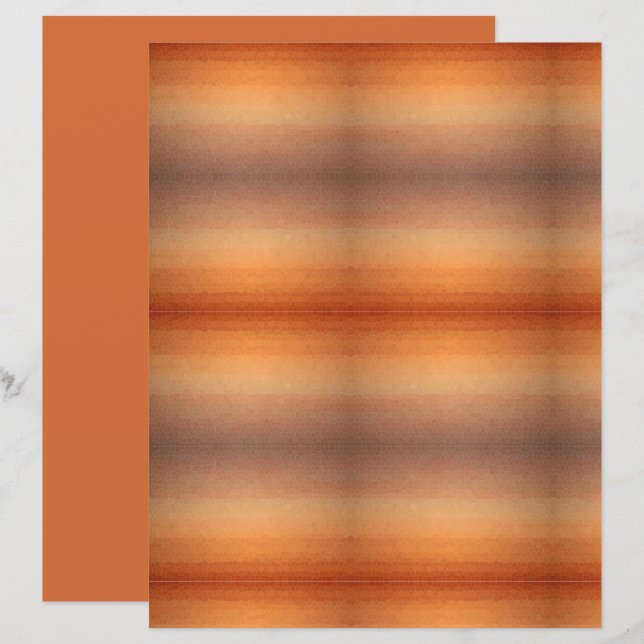 Ombre Gradient Orange Solnedgångsmoasik Scrapbook (Fram/baksida)