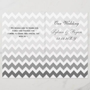 Ombre grått Chevron vikt Bröllopsprogram
