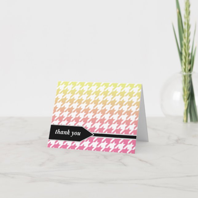 Ombre gula rosa prickiga tack-kort tack kort (Framsida)