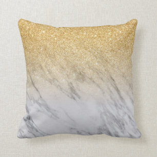 Ombre Guld Glitter Marmor Gradient Fading Kudde