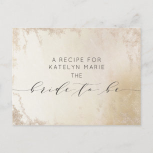 Ombre Gult Guld Frosted Bride to be Recept Card Meddelande Vykort