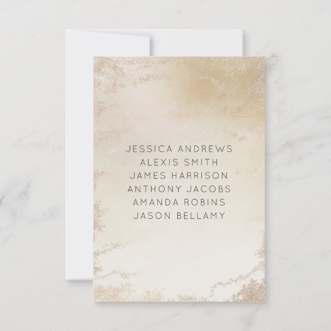 Ombre Gult Guld Frosted Bröllop Bordsnummer (Baksida)