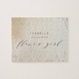 Ombre Gult Guld Frosted Flower Girl Frieri Pussel