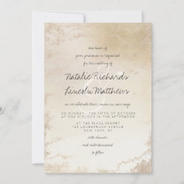 Ombre Gult Guld Frosted Foil Elegant bröllop Inbjudningar