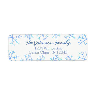 Ombre Hand plockade Snowflake Returetiketters Returadress Etikett
