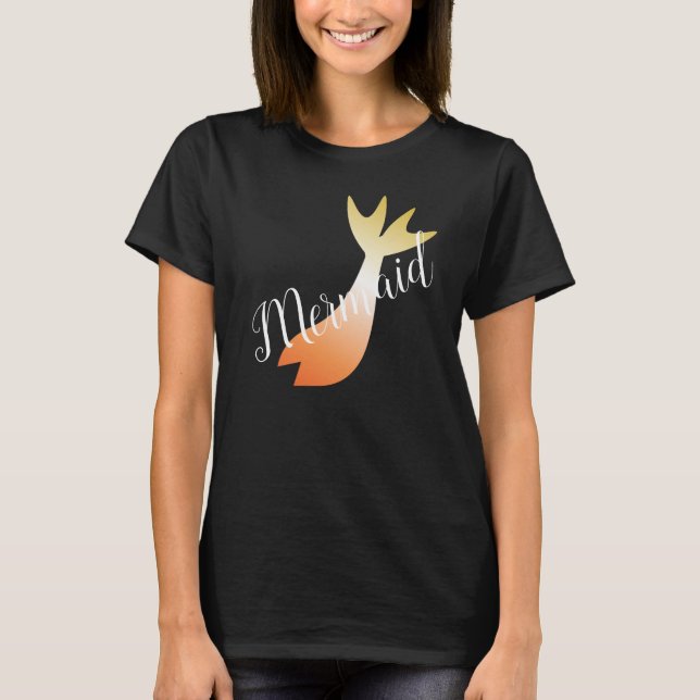 Ombre Havfrueberättelse Orange Gul T Shirt (Framsida)