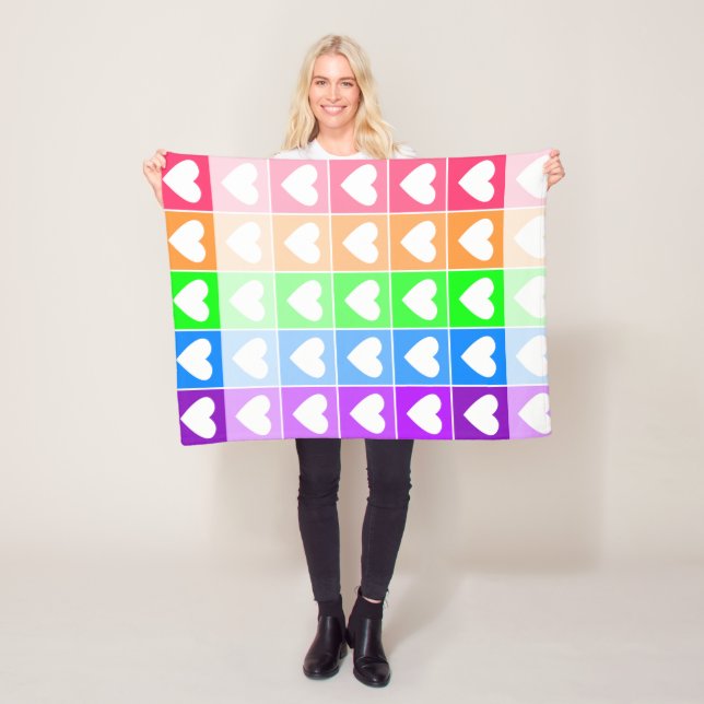 Ombre Hearts Fleecefilt (På plats)