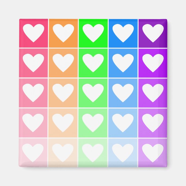 Ombre Hearts Magnet (Framsidan)
