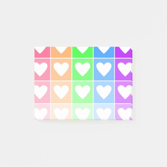 Ombre Hearts Post-it Block (Framsida)