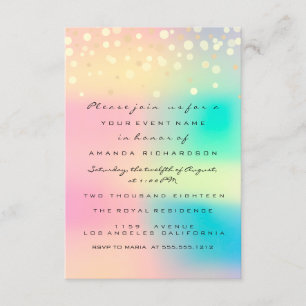 Ombre HoloGraph Bubble Möhippa Sweet 16th Confett Inbjudningar