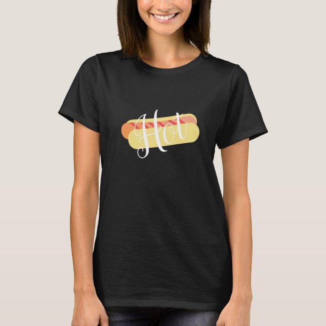 Ombre Hot Dog med ränder T Shirt (Framsida)