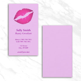Ombre Hot Pink Läppstift Kyss Tryck Visitkort