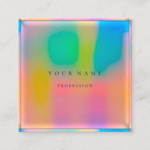 Ombre inramade enkelt yrkesmässiga Holographic Fyrkantigt Visitkort