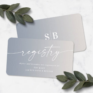 Ombre Ivory & Blue Möhippa Gift Registry Tilläggskort