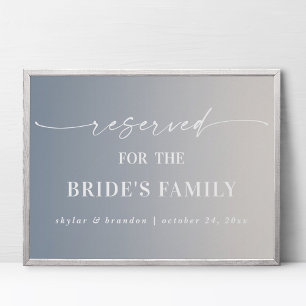 Ombre Ivory Reserved Brides Family Bröllop-tecken Poster