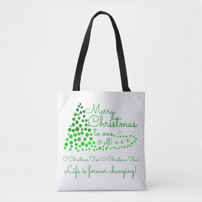 Ombré Julgran, Festive Tote Bag Tygkasse (Framsida)