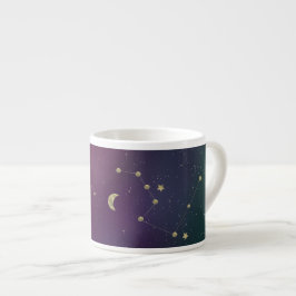 Ombre Konstellation Galaxy Lila Falska Guldstjärno Espressomugg
