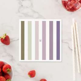 Ombre Lavender Fält Strip & Personlig Monogram Pappersservett