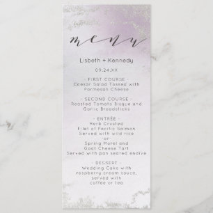 Ombre Lavender Lila Silver Foil Frosted Dinner Meny