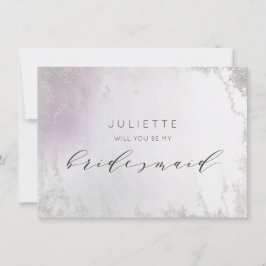Ombre Light Lila Silver Bridesmaid Frieri kort
