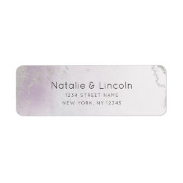 Ombre Light Lila Silver Bröllop Returadress Returadress Etikett