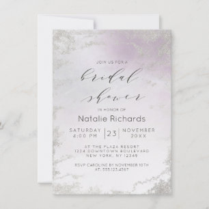Ombre Light Lila Silver Foil Frost Möhippa Inbjudningar
